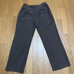 ダークブラウン ワイドパンツ