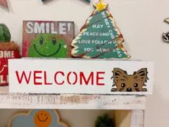 長ブロック　インテリア　お庭に　ヨーキー