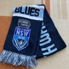 ブルー大判ストール　マフラー　ショール　スヌード防寒