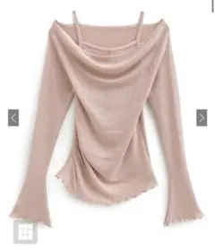 グレイル　レイヤード風オフショルニットトップス[ac2508]