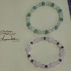 パワーストーン　天然石　ブレスレット　2本セット　アメジスト　ローズクォーツなど