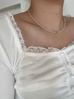 【No.5】大人気 シルバーネックレス　チョーカー　ハンドメイドネックレス