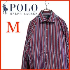 T4277★美品★ポロバイラルフローレン*コットン*ストライプシャツ*メンズM