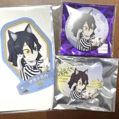 鬼滅の刃　ナンジャタウン　ねこ型缶バッジ　ステッカー他　伊黒小芭内　3点セット