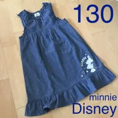 【130 女の子・ガールズ】デニムワンピ　デニムワンピース　ディズニー　ミニー