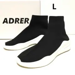 極美品 アドラー ソックススニーカーブラック 黒 L 26.5cm