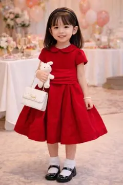 ラルフローレン ワンピース 赤 100 フォーマル パーティ 【美品】