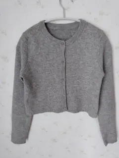 SHEIN グレーリブ編みカーディガン