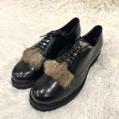 極美品 ルーカグロッシー ローファー ファー ブラック 36