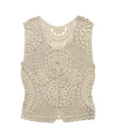 セレクトモカ　2WAYかぎ針編みニットベスト