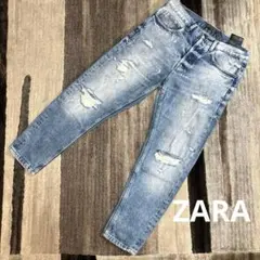 ZARA ザラ　デニム　ジーンズ　テーパード　ダメージ　サイズ32 綿100%