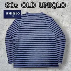 90s OLD UNIQLO ロンT ボーダー ブラック グレー 紺タグ y2k