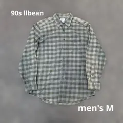 90s llbean エルエルビーン ネルシャツ ヘビネル チェック柄 濃緑 M