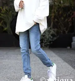 antiqua 新品タグ付き　ストレッチスキニージーンズ　ライトブルー　L