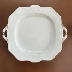 ノリタケ　アイボリーチャイナ　装飾正方形オードブル皿