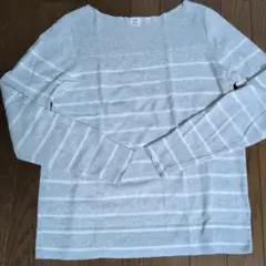 GAP グレー ストライプ 長袖ニット M