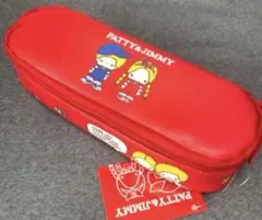 パティ＆ジミー　フルオープンポーチ　ペンケース　メイクポーチ　レッド　レトロ