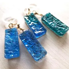 【ハンドメイド】海を閉じ込めた めじるしチャーム レジン 680
