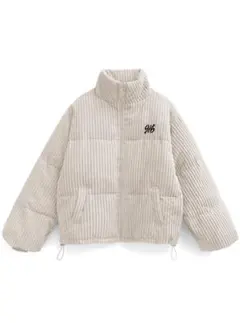 GRL コーデュロイ ベージュ ダウンジャケット