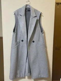 ま-こ 様専用　ZARA グレー ダブルボタン ベスト S ザラ