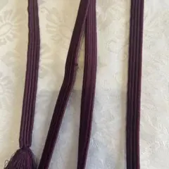 濃い紫のストライプ帯締め