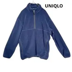 ユニクロ フリース ハーフジップ M ネイビー 長袖 防寒　ユニセックス