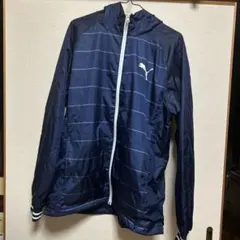PUMA ネイビー ストライプ ジャケット XXL