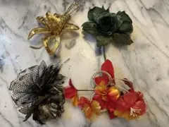 コサージュ　髪飾り　4点セット