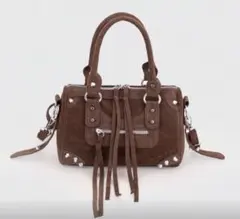 新品未使用⭐︎シーイン⭐︎ブラウン スエード ショルダーバッグ フリンジ付き