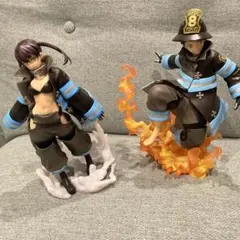 コトブキヤ 炎炎ノ消防隊 フィギュア 森羅日下部＆環古達 2体セット 箱無し