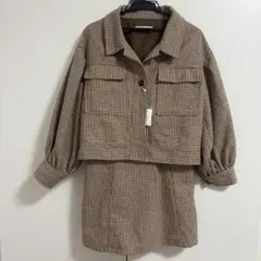 archives ジャケット スカートセットアップ 千鳥格子柄