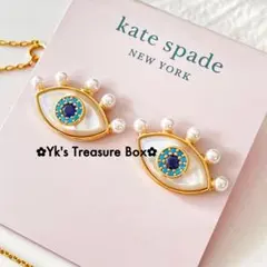 Y829/kate spade/天然シェル パヴェ アイ パールゴールドピアス