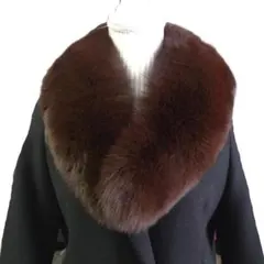 サガフォックス　 フォックスファー　マフラー　リアルファー　毛皮　ティペット　茶