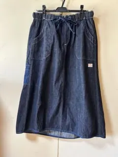 快晴堂 レディース 巻きスカート 2色レディース＊快晴堂-Girl's インディゴサッカーに水玉 裾