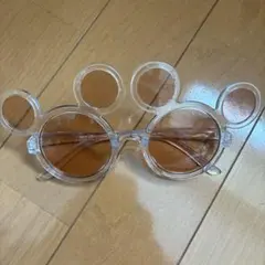 ミッキー型クリアサングラス ブラウンレンズ