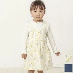 ビケットクラブ♡花柄　ドッキング　ワンピース　イエロー　春服　サイズ80のサムネイル