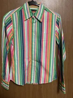 RALPH LAUREN 長袖シャツ マルチカラー ストライプ