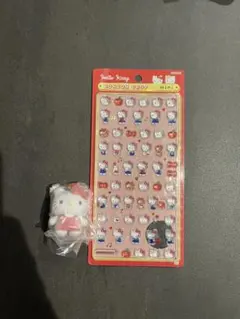 ボンボンドロップシール　ミニ　キティ　赤　サンリオ　正規品　キティカラビナ付き