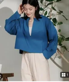 FREAK'S STORE 25SS⭐︎ポンチ Vネックショートスウェット