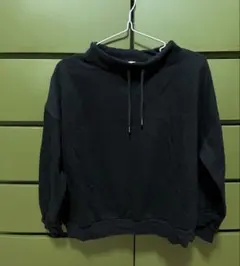 ブラック ハイネックスウェット Lサイズ 裏起毛