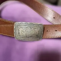 La Verseau シルバーバックルレザー ベルト イタリア製