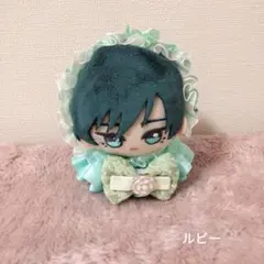 ぬい服　ミント色フリルドレス　ヘッドドレス