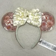 レア ディズニー ミニー カチューシャ 海外 フローラル ピンク 花柄 リボン