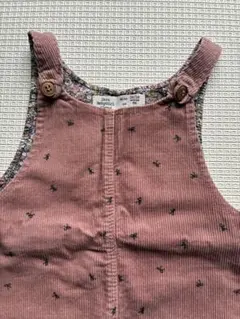 コーデュロイ花柄ジャンバースカート