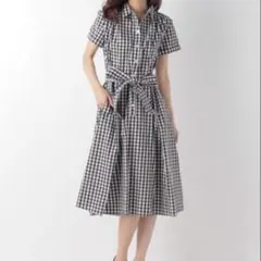 【クリアインプレッション】9号 ギンガムチェックシャツワンピースのサムネイル
