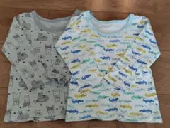 あったか素材長袖アンダーシャツ肌着2枚セット　100