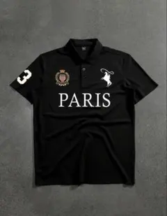 【即日発送】ポロシャツ 黒 M ビッグポニー swag y2k fJ PARIS