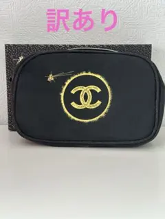 CHANELポーチノベルティ ブラック ラメ ホリデー限定 訳あり