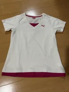 PUMA Vネックショートスリーブトップス
