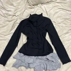 ダークコア フェアリーグランジ コケット コムサイズム黒シャツ y2k ホラゲ